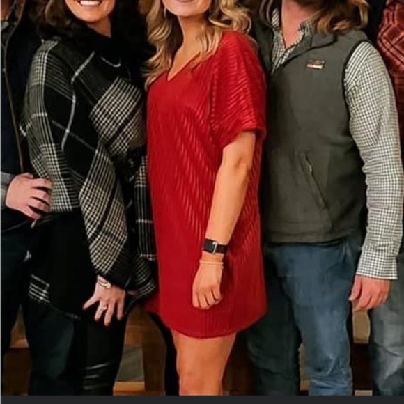 Red Adrienne Dress Velvet size small - Picture 2 of 2